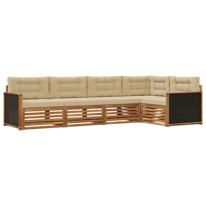 Set de canapele de exterior 5 pcs Natural și Bej WALTI