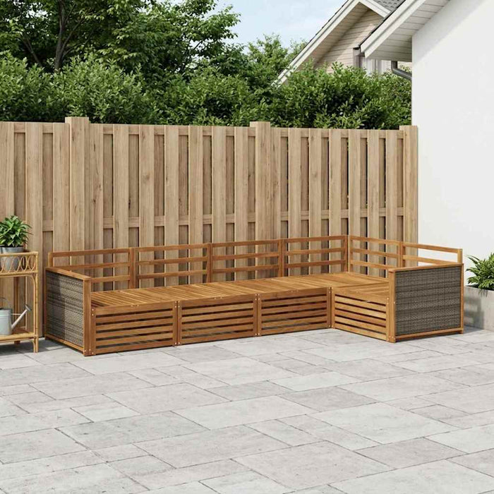 Set de canapele de exterior 5 pcs natural Lemn Solid de Acacia WALTI