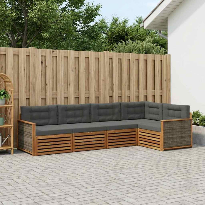 Set de canapele de exterior cu pernă 5 pcs Natural și Antracit WALTI