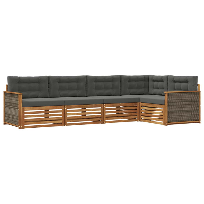 Set de canapele de exterior cu pernă 5 pcs Natural și Antracit WALTI