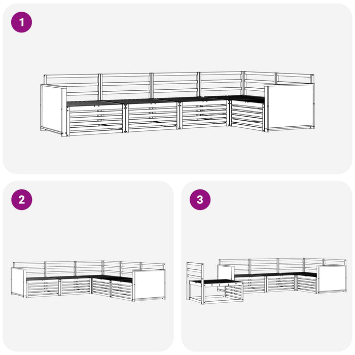 Set de canapele de exterior 5 pcs natural Lemn Solid de Acacia WALTI
