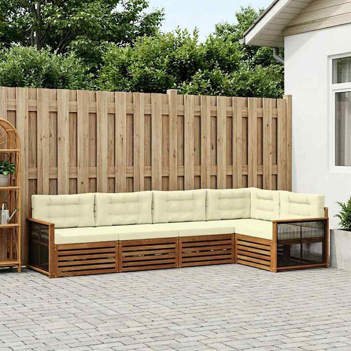 Set de canapele de exterior cu pernă 5 pcs Natural și Crem - WALTI WALTI