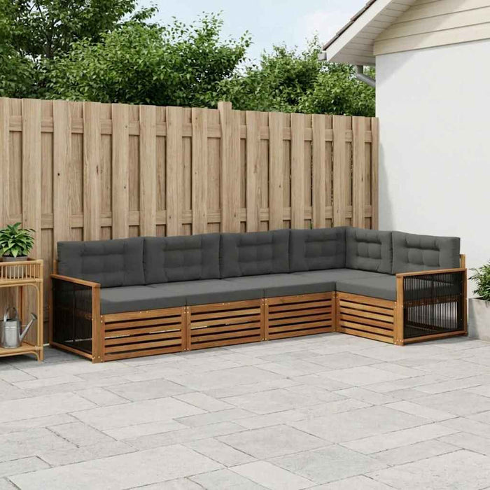 Set de canapele de exterior cu pernă 5 pcs Natural și Antracit WALTI