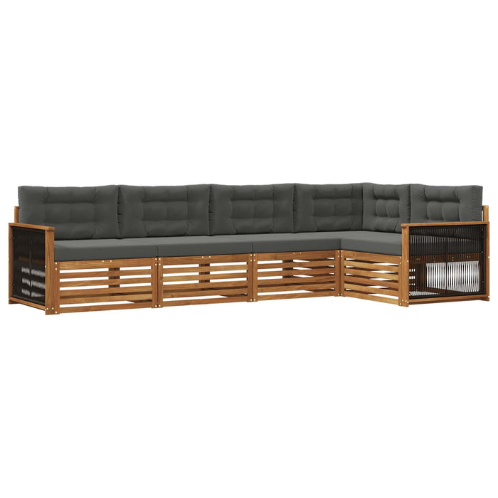 Set de canapele de exterior cu pernă 5 pcs Natural și Antracit WALTI