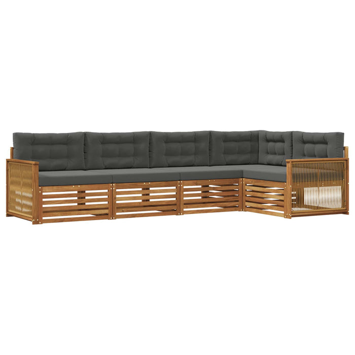 Set de canapele de exterior cu pernă 5 pcs Natural și Antracit WALTI