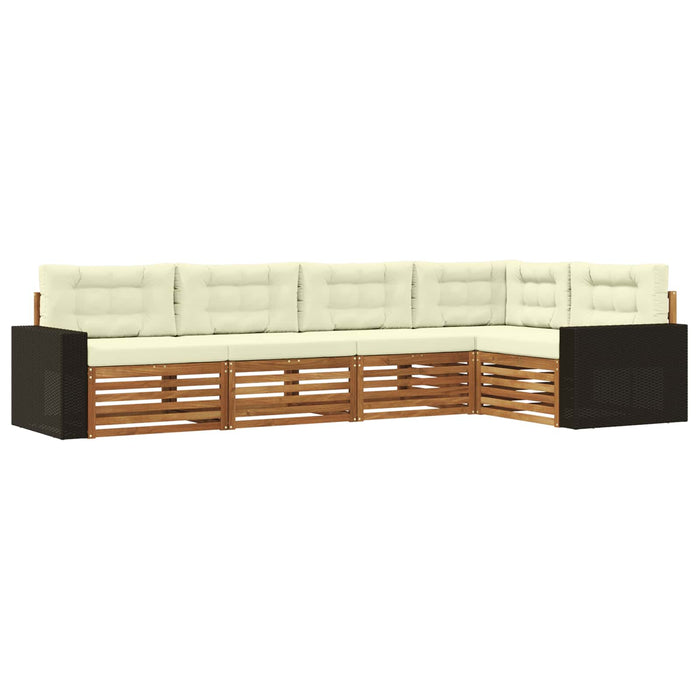 Set de canapele de exterior 5 pcs Natural și Crem WALTI