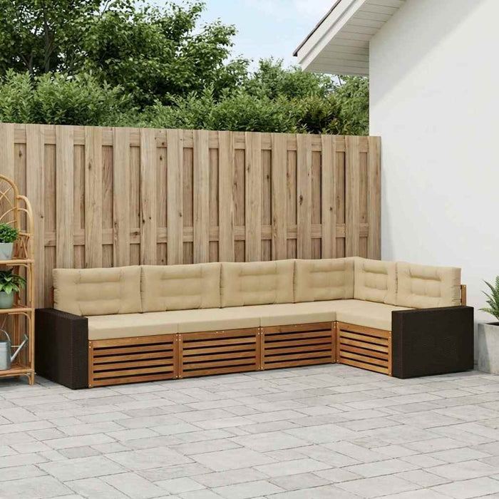Set de canapele de exterior 5 pcs Natural și Bej WALTI