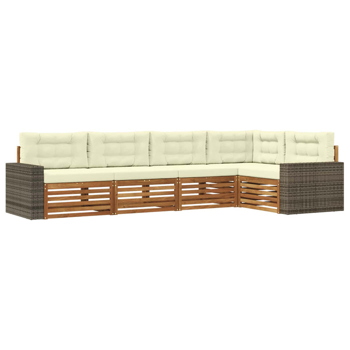 Set de canapele de exterior 5 pcs Natural și Crem WALTI