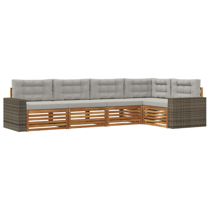 Set de canapele de exterior 5 pcs Natural și gri deschis WALTI