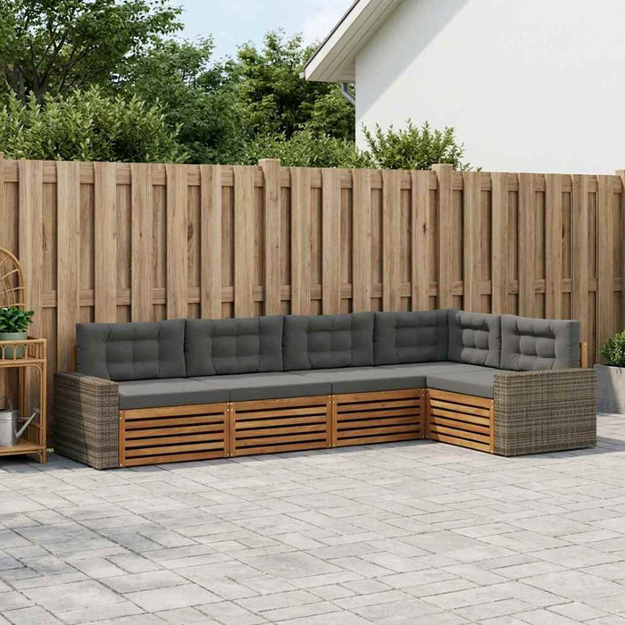 Set de canapele de exterior 5 pcs Natural și Antracit WALTI