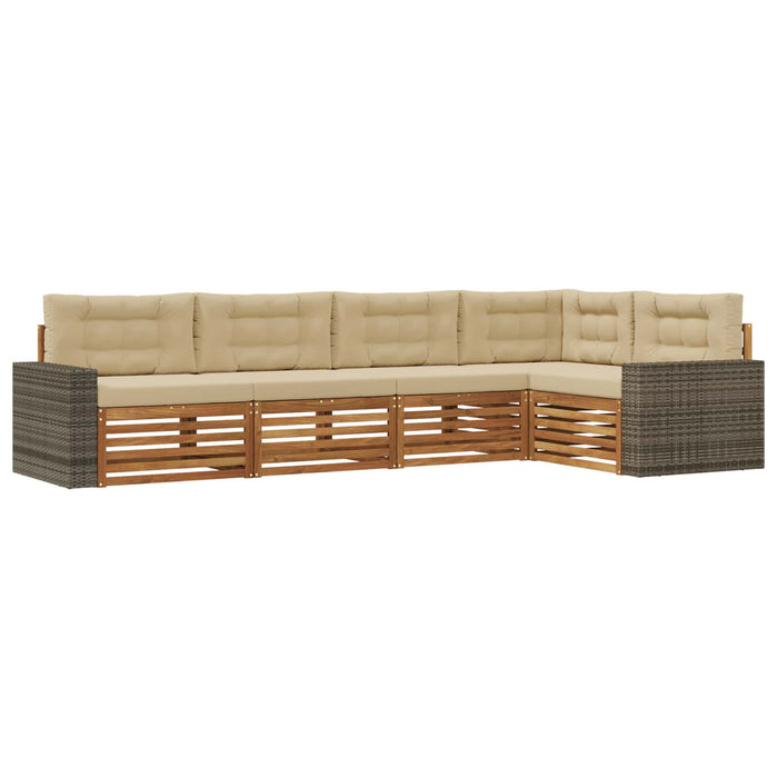 Set de canapele de exterior 5 pcs Natural și Bej WALTI