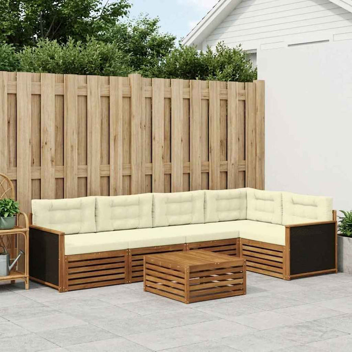 Set de canapele de exterior 6 pcs Natural și Crem WALTI