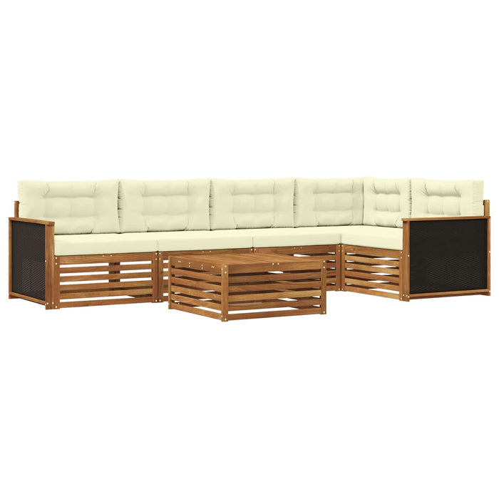 Set de canapele de exterior 6 pcs Natural și Crem WALTI