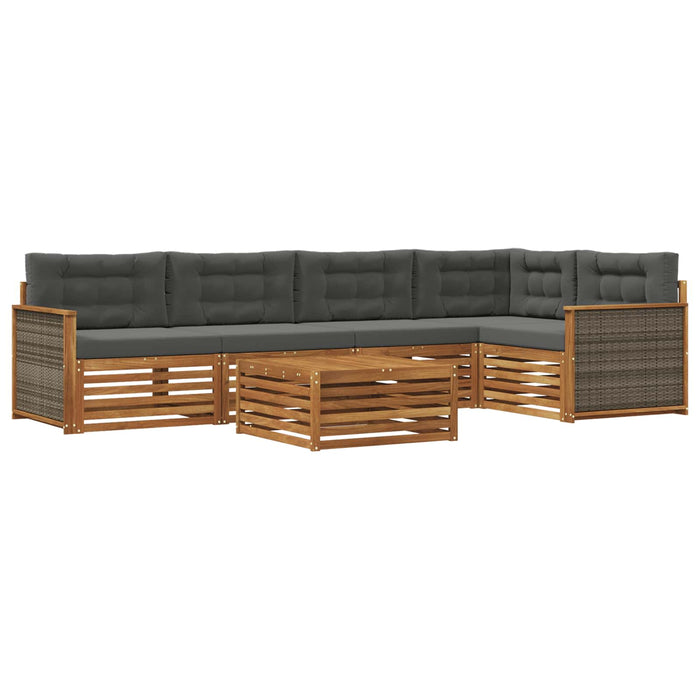 Set de canapele de exterior cu pernă 6 pcs Natural și Antracit WALTI