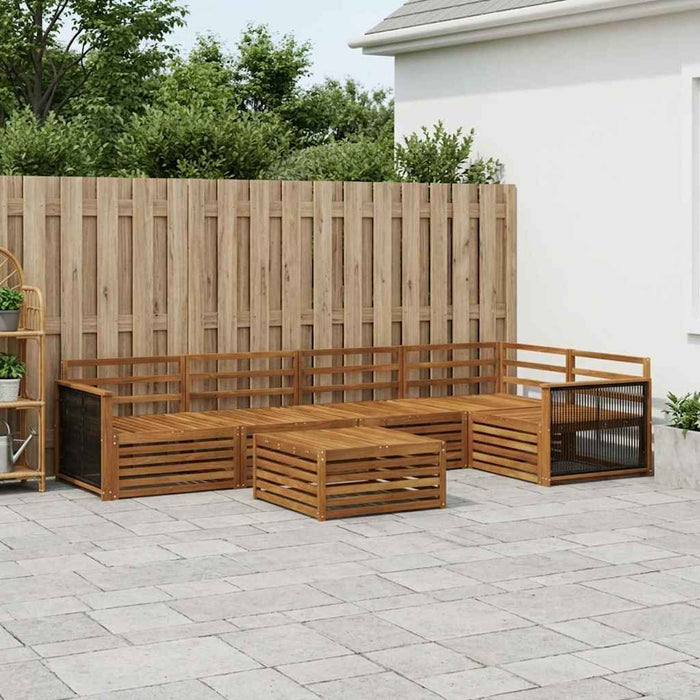 Set de canapele de exterior 6 pcs natural Lemn Solid de Acacia WALTI