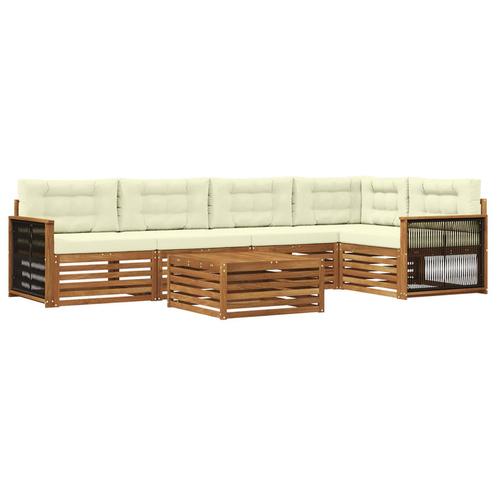 Set de canapele de exterior cu pernă 6 pcs Natural și Crem WALTI