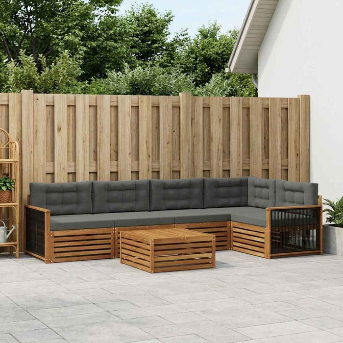 Set de canapele de exterior cu pernă 6 pcs Natural și Antracit WALTI