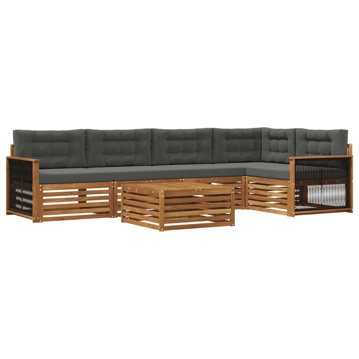 Set de canapele de exterior cu pernă 6 pcs Natural și Antracit WALTI