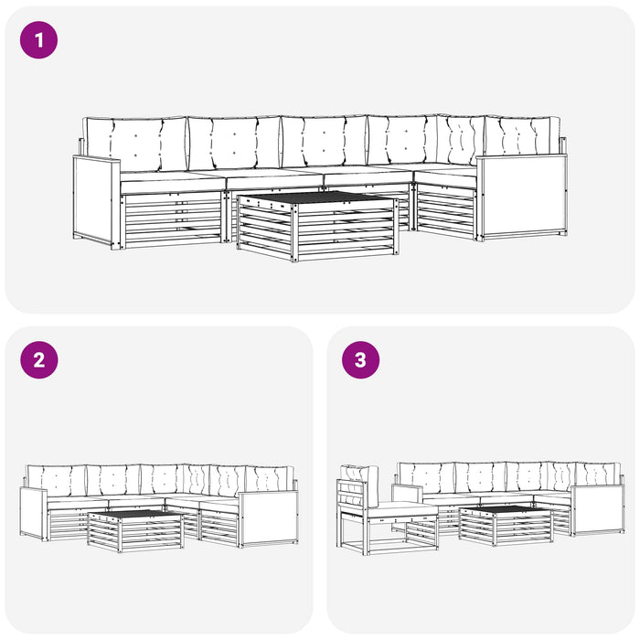 Set de canapele de exterior cu pernă 6 pcs Natural și Antracit WALTI