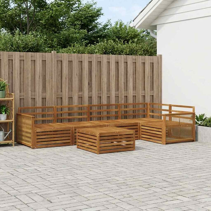 Set de canapele de exterior 6 pcs natural Lemn Solid de Acacia WALTI