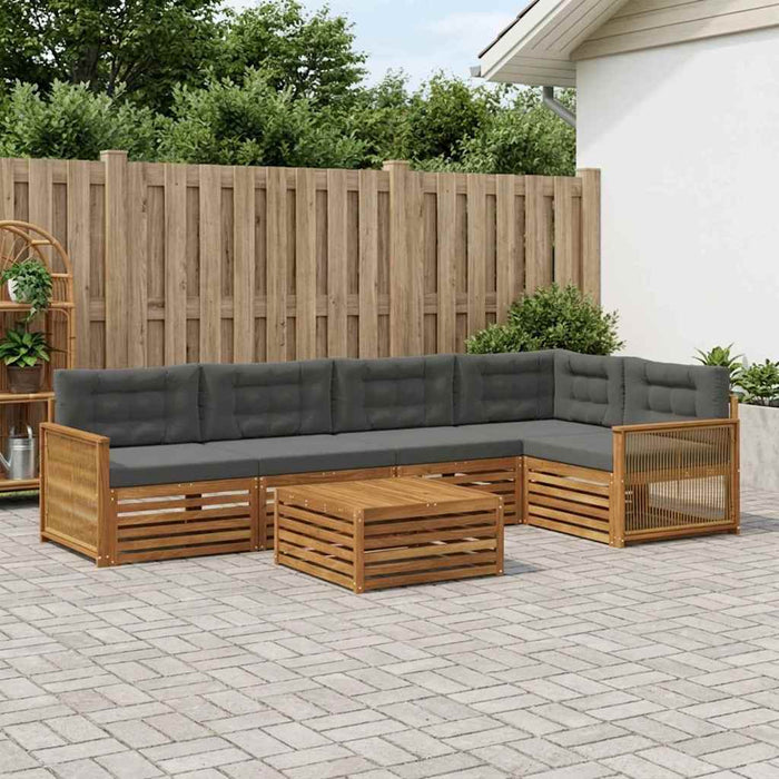 Set de canapele de exterior cu pernă 6 pcs Natural și Antracit WALTI