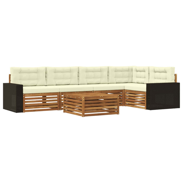 Set de canapele de exterior 6 pcs Natural și Crem WALTI