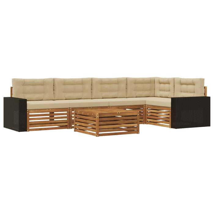 Set de canapele de exterior 6 pcs Natural și Bej WALTI
