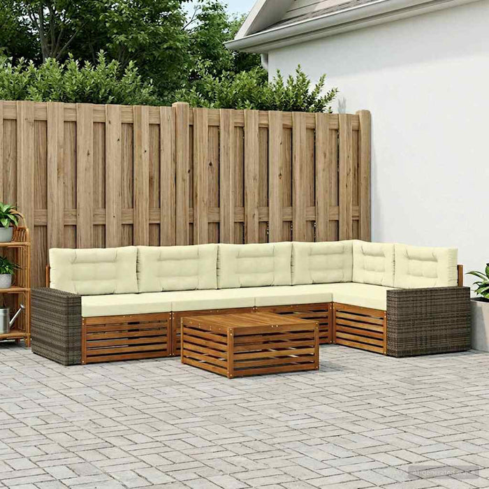 Set de canapele de exterior 6 pcs Natural și Crem WALTI