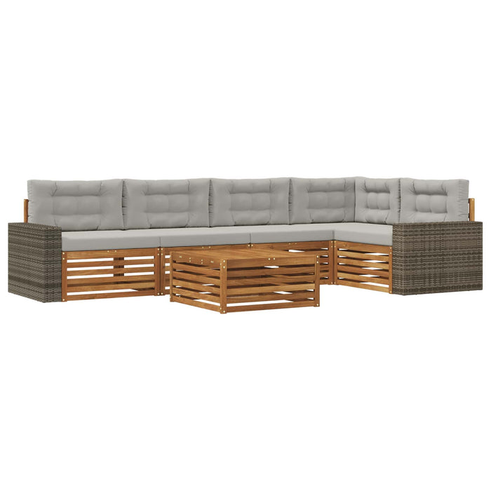 Set de canapele de exterior 6 pcs Natural și gri deschis WALTI
