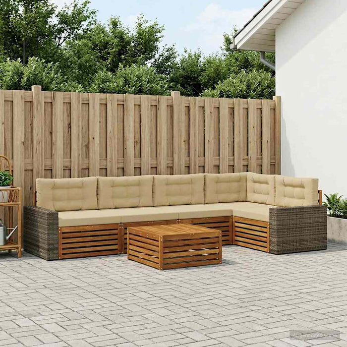 Set de canapele de exterior 6 pcs Natural și Bej WALTI