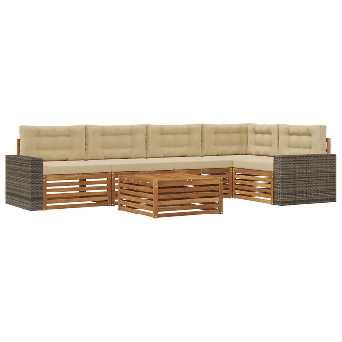 Set de canapele de exterior 6 pcs Natural și Bej WALTI