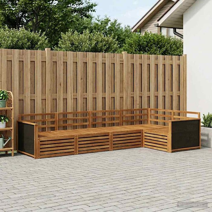 Set de canapele de exterior 6 pcs natural 406 x 168,5 x 73 cm WALTI