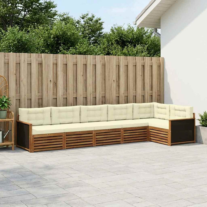 Set de canapele de exterior 6 pcs Natural și Crem WALTI