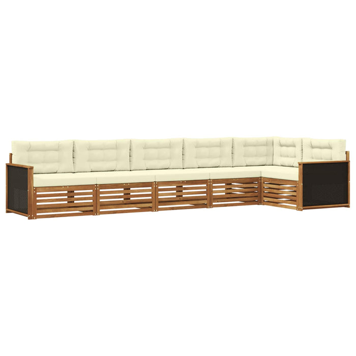 Set de canapele de exterior 6 pcs Natural și Crem WALTI