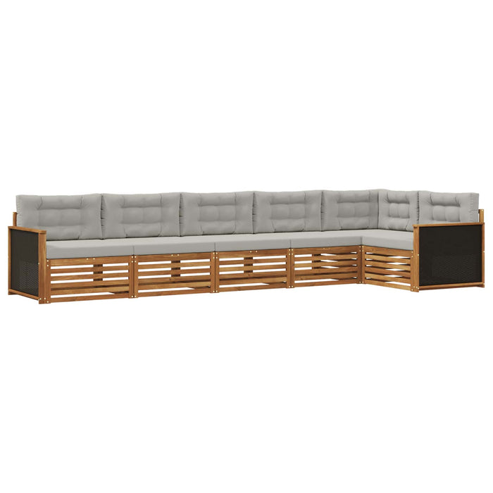 Set de canapele de exterior 6 pcs Natural și gri deschis WALTI