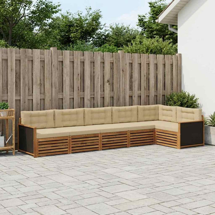 Set de canapele de exterior 6 pcs Natural și Bej WALTI