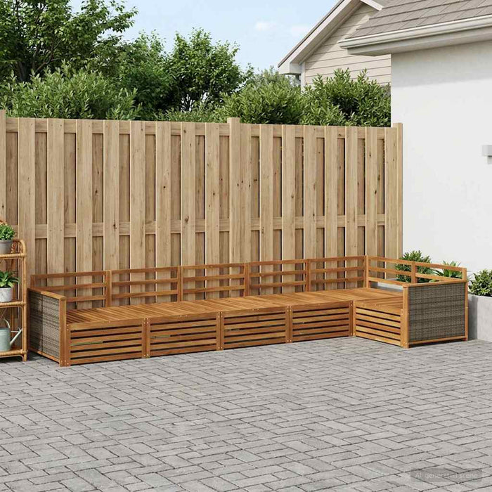 Set de canapele de exterior 6 pcs natural Lemn Solid de Acacia WALTI