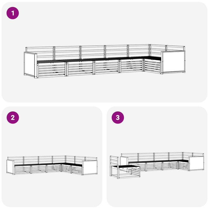 Set de canapele de exterior 6 pcs natural Lemn Solid de Acacia WALTI