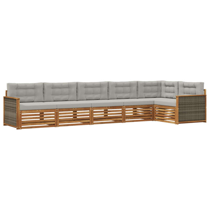 Set de canapele de exterior 6 pcs Natural și gri deschis WALTI
