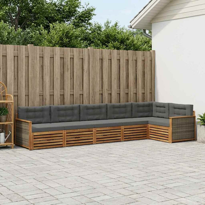 Set de canapele de exterior cu pernă 6 pcs Natural și Antracit WALTI