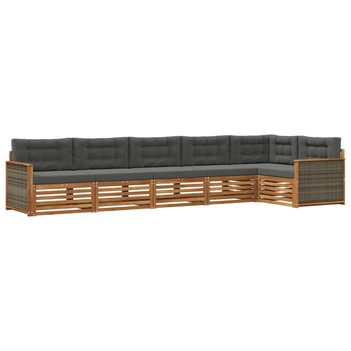 Set de canapele de exterior cu pernă 6 pcs Natural și Antracit WALTI