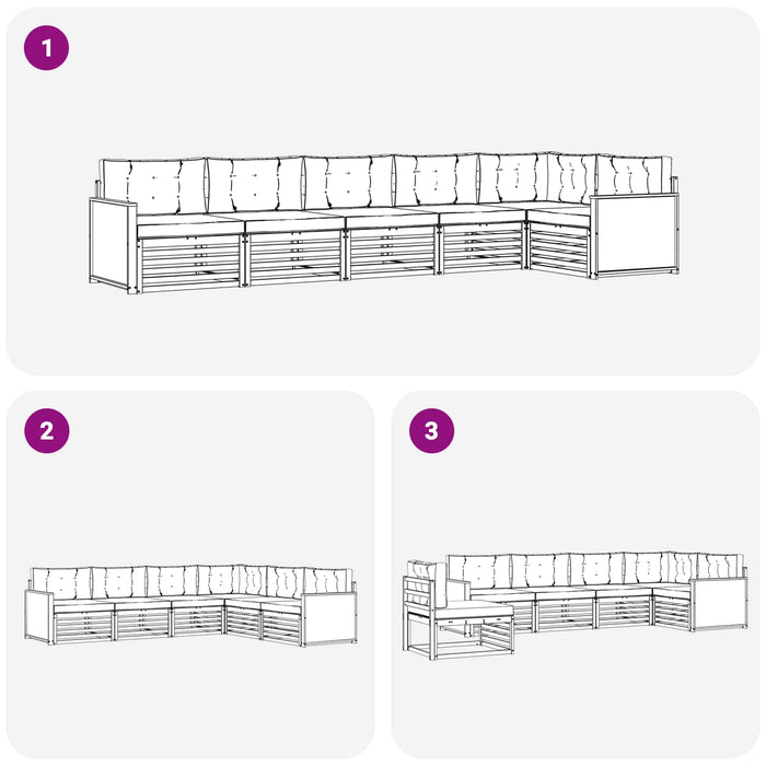 Set de canapele de exterior cu pernă 6 pcs Natural și Antracit WALTI