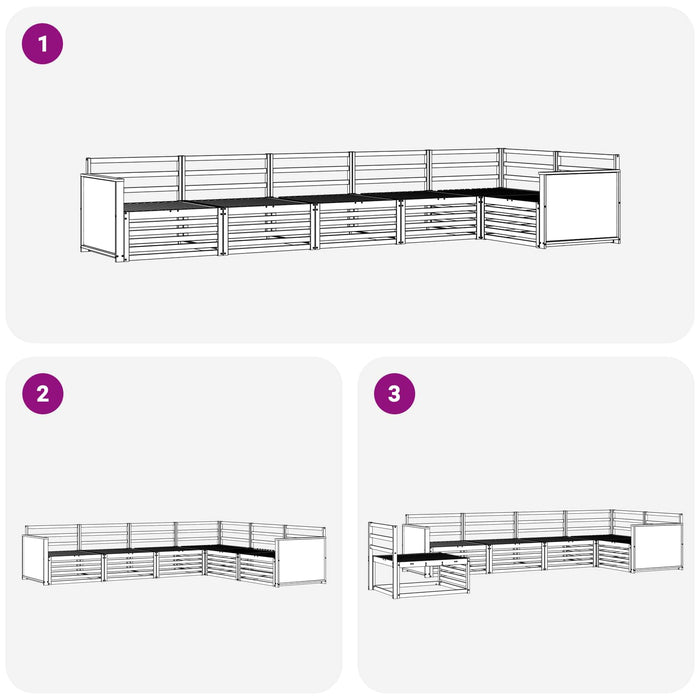 Set de canapele de exterior 6 pcs natural Lemn Solid de Acacia WALTI