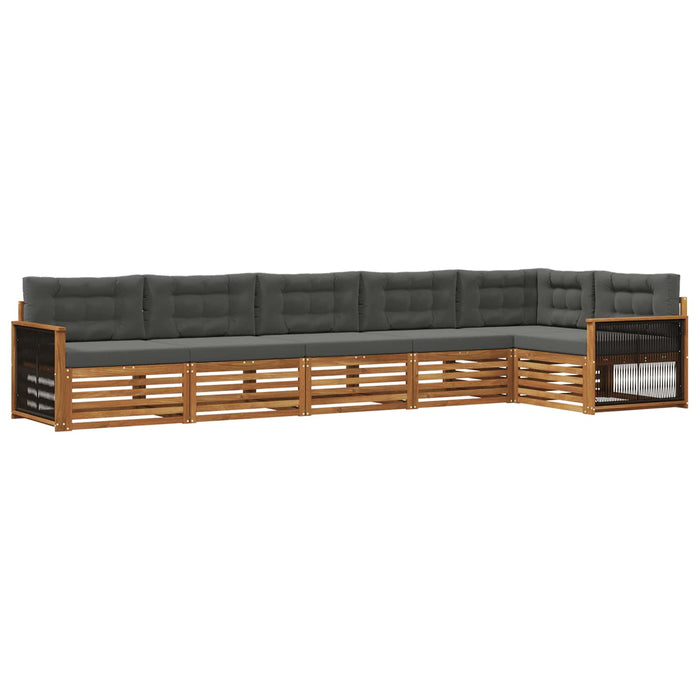 Set de canapele de exterior cu pernă 6 pcs Natural și Antracit WALTI
