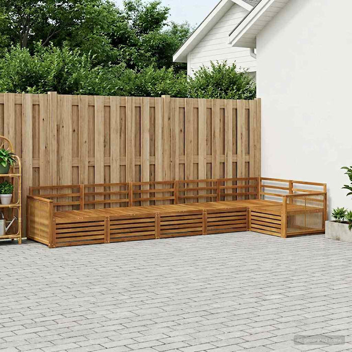 Set de canapele de exterior 6 pcs natural Lemn Solid de Acacia WALTI