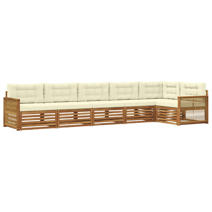 Set de canapele de exterior cu pernă 6 pcs Natural și Crem WALTI