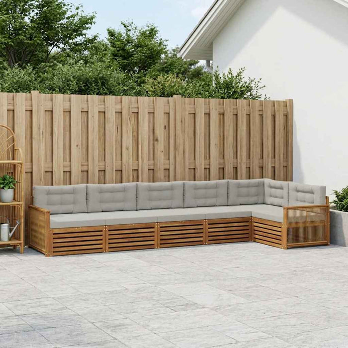 Set de canapele de exterior 6 pcs Natural și gri deschis WALTI