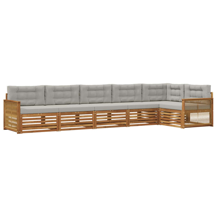 Set de canapele de exterior 6 pcs Natural și gri deschis WALTI