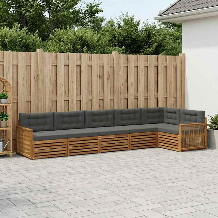 Set de canapele de exterior cu pernă 6 pcs Natural și Antracit WALTI