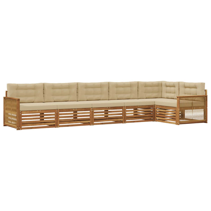 Set de canapele de exterior cu pernă 6 pcs Natural și Bej WALTI